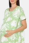 Coucou Maternity Woven Full Length Nightdress With Front Zipper And Discreet Feeding - Light Grass Green — thumbnail 5
